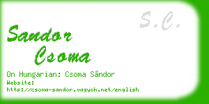 sandor csoma business card